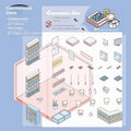 Capabala cartoon landscape 3D sticker sheet showing pre-cut self-adhesive shop scenes.
