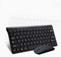 Black and white wireless keyboard and mouse set showing 78 keys and 4 mouse buttons