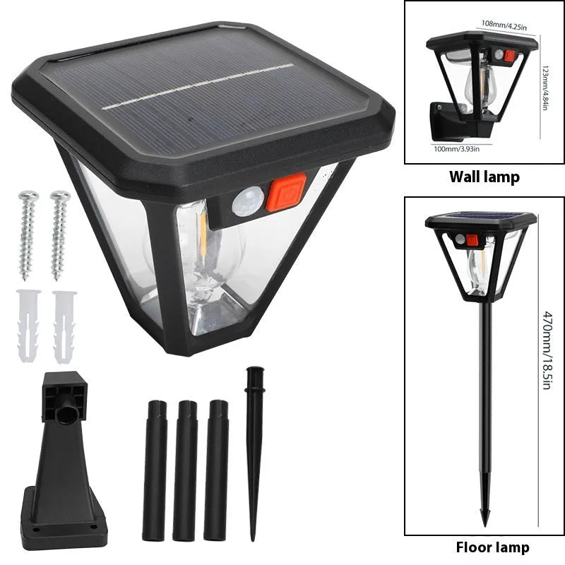 Solar wall lamp for outdoor courtyard and garden, waterproof, 5.5V, 10 rated power, 108x460mm, abstract design