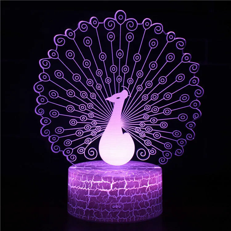 Small acrylic USB table lamp with touch control on a wooden desk.