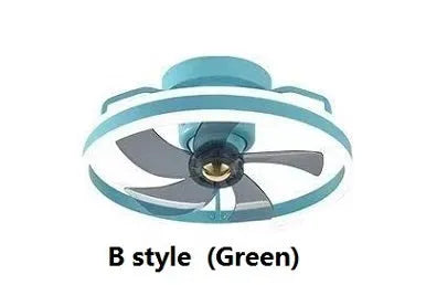 Modern ceiling fan lamp with integrated light fixture, 500mm diameter with PC blades and acrylic lampshade