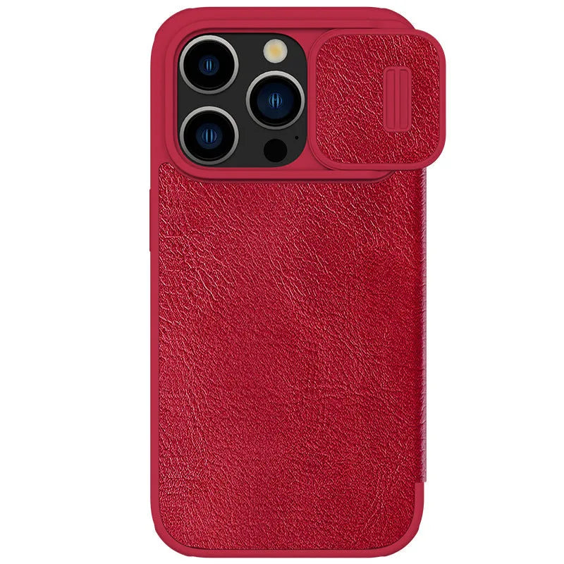 Imitation leather flip phone case for iPhone 14 Pro Max in black