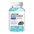 Creatine monohydrate gummies in chewable soft candy form with 60 pieces requiring cold storage