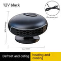 Car warm air blower heater in black ABS plastic housing with 130cm power cable