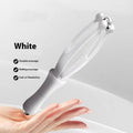Blue and white PP plastic finger massager with visible steel ball rollers for hand joint care.