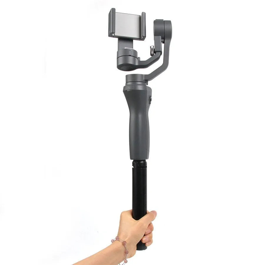 Black aluminium alloy tripod with smartphone mount and stabiliser for Apple iPhones