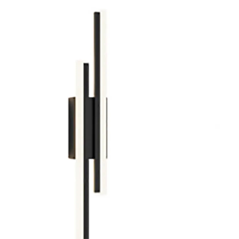 Scandinavian minimalist LED wall light with acrylic shade in black or gold finish, 50cm length