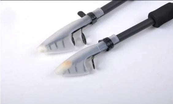 Telescopic carbon fishing rod with matte coating, inline guide rings, and choice of gun handle or straight handle in multiple lengths