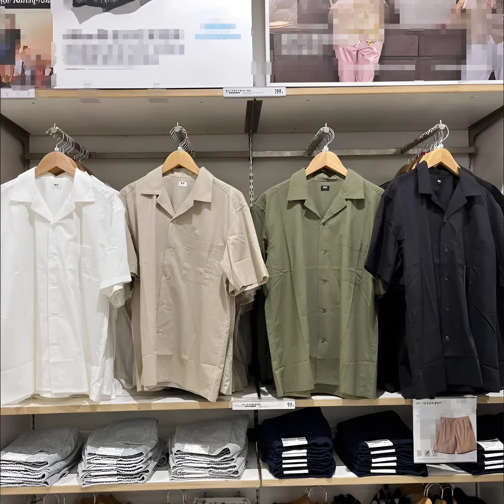 Man wearing a beige open collar modal cotton blend casual shirt with regular sleeves.