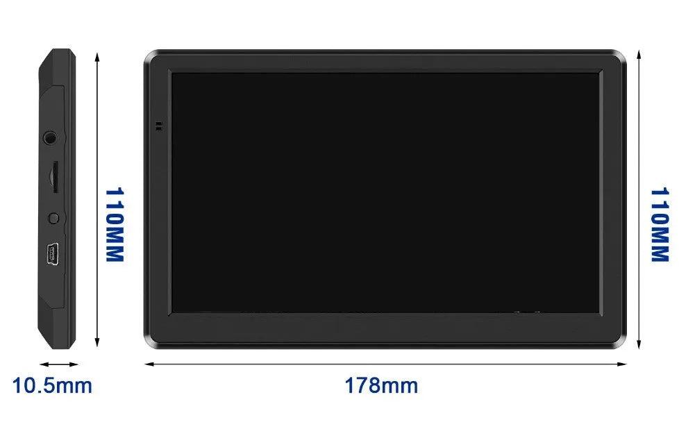 7 inch portable GPS navigation device with touch screen and mounting bracket for vehicle use