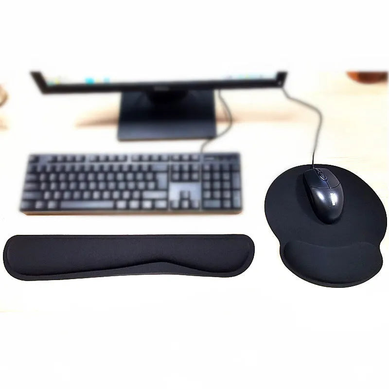Memory foam keyboard wrist rest pad, single sided non-slip wrist guard, black or grey, 430x85x25mm or 460x85x25mm