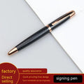 Gun grey metal roller pen with water-based ink refill showing 13.5cm length