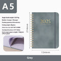 Leather portable metal coil notebook A5 with PU leather cover in multiple colour options
