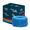 305-metre reel of blue Cat6 oxygen-free copper network cable with gigabit and 10-gigabit ethernet support