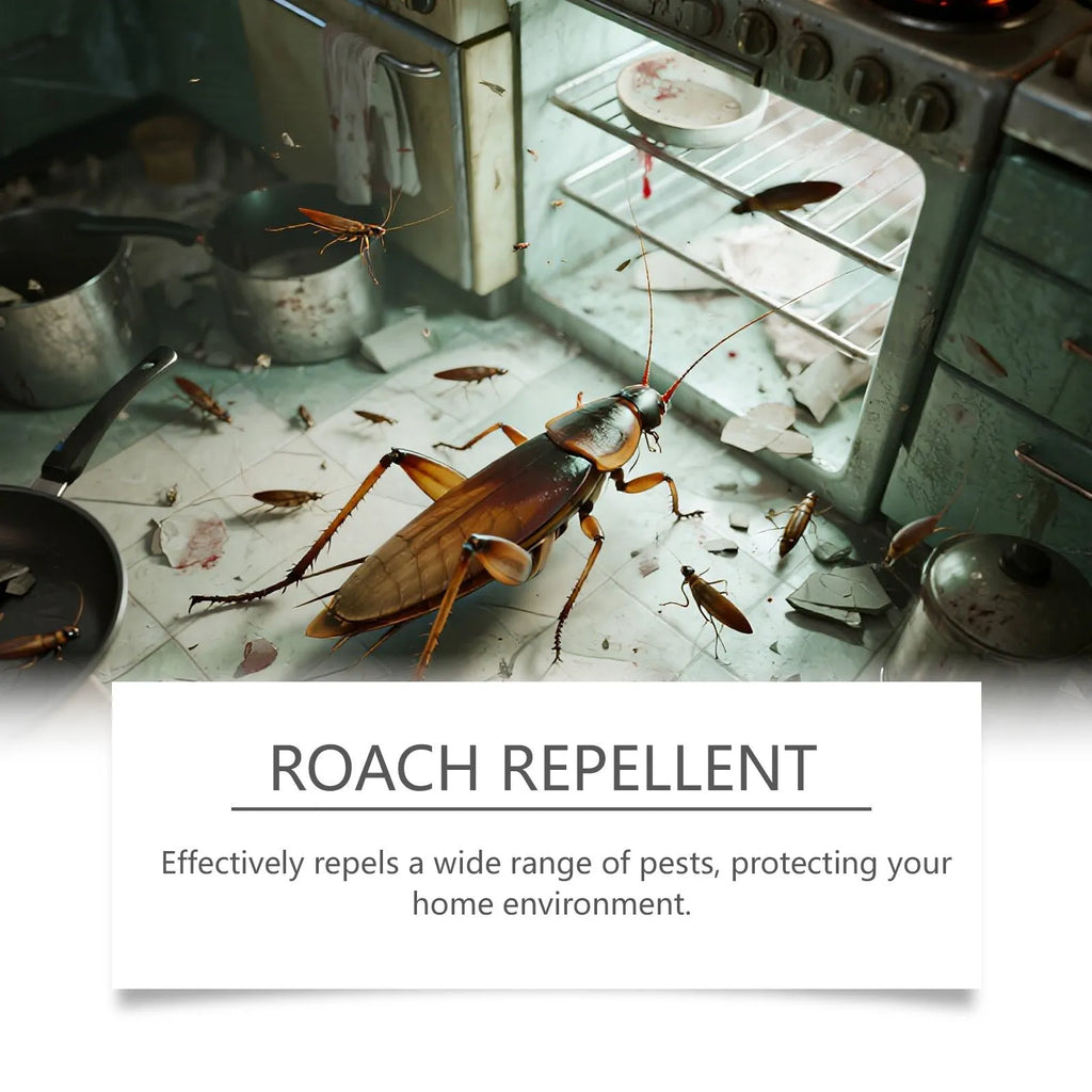 Indoor cockroach killer bait sticker set with eight bait stickers and eight glue traps for household pest control
