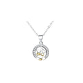 Sun Moon Tooth Couple Necklace with electroplated copper pendant and cross chain