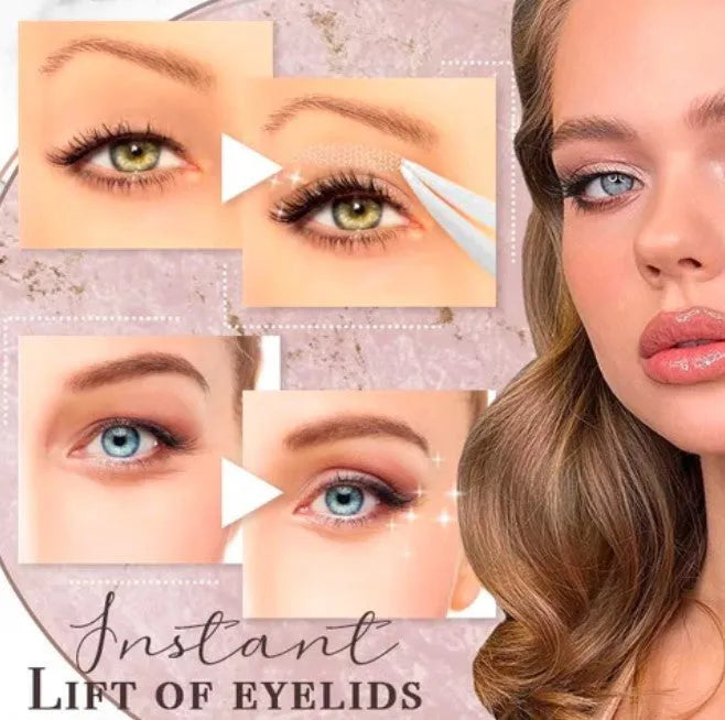 Box of reusable No Glue Eyelid Stickers in L, M, and S sizes for monolids and hooded eyes