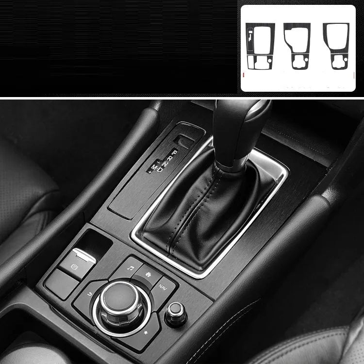 Car interior modification sticker kit for dashboard and centre console customisation with carbon fibre pattern