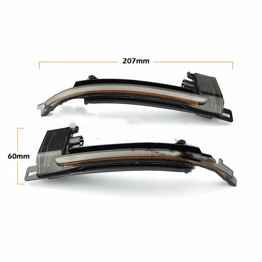 Dynamic LED mirror turn signals for Audi B8 and B8.5 models in blackened or crystal white finish