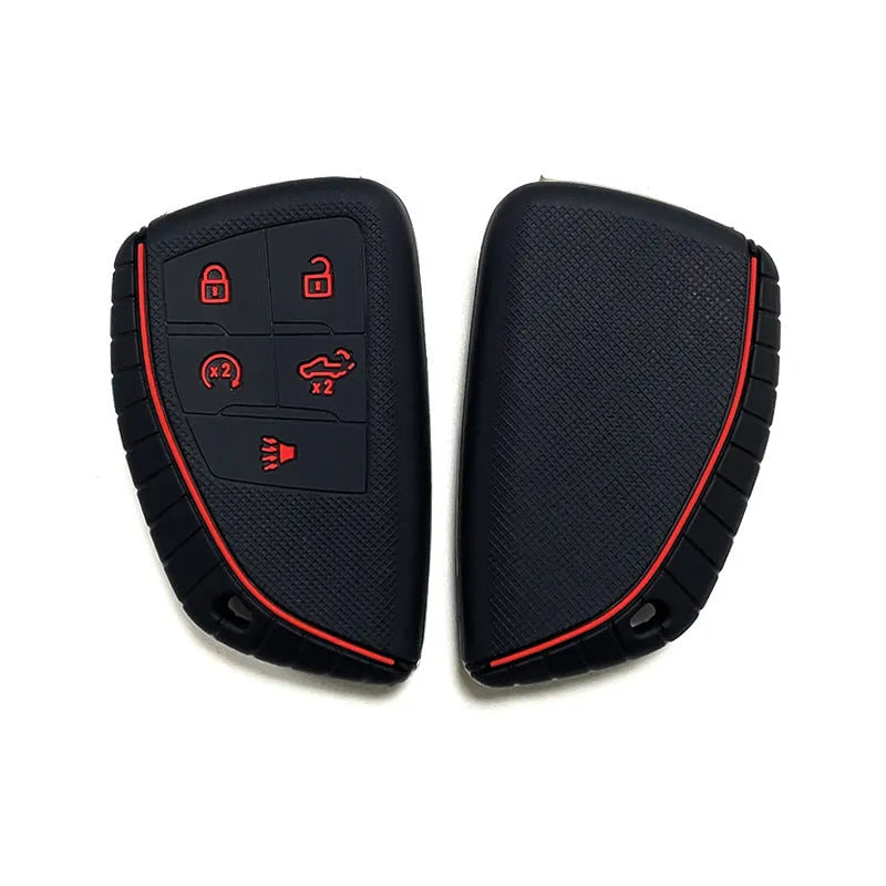 Black silicone key cover with tire pattern for Chevrolet Tahoe Ivia GW key fob