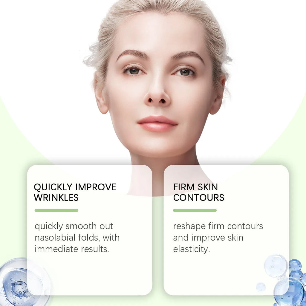 Two facial skin firming patches in hydrogel form with hyaluronic acid and collagen ingredients