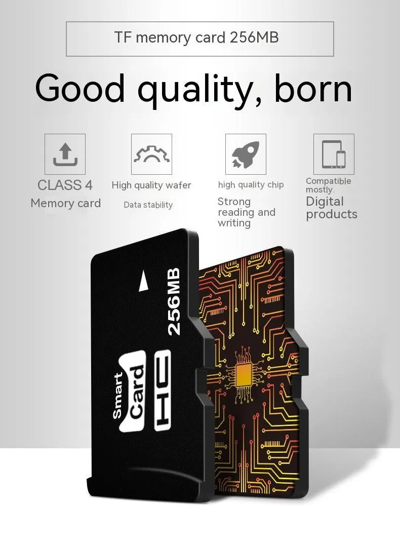 256MB TF memory card with microSD adapter in gift packaging for digital devices
