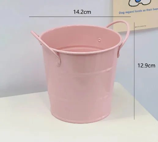 Metal round pen holder desktop storage box in multiple colour options with optional sticker patch decoration