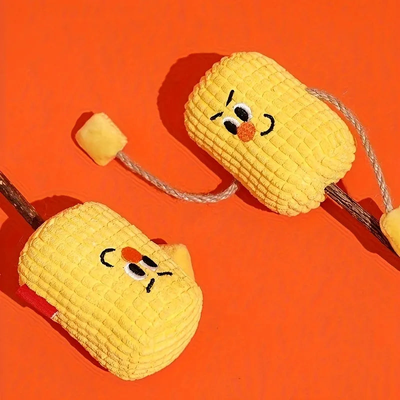 Corn cob shaped polio wood cat dental toy with catnip in Boxer or Coach design measuring 7x6x15cm