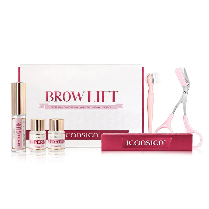 Pink eyebrow quick ironing tool in eyebrow scalding suit kit for keratosis treatment and brow styling