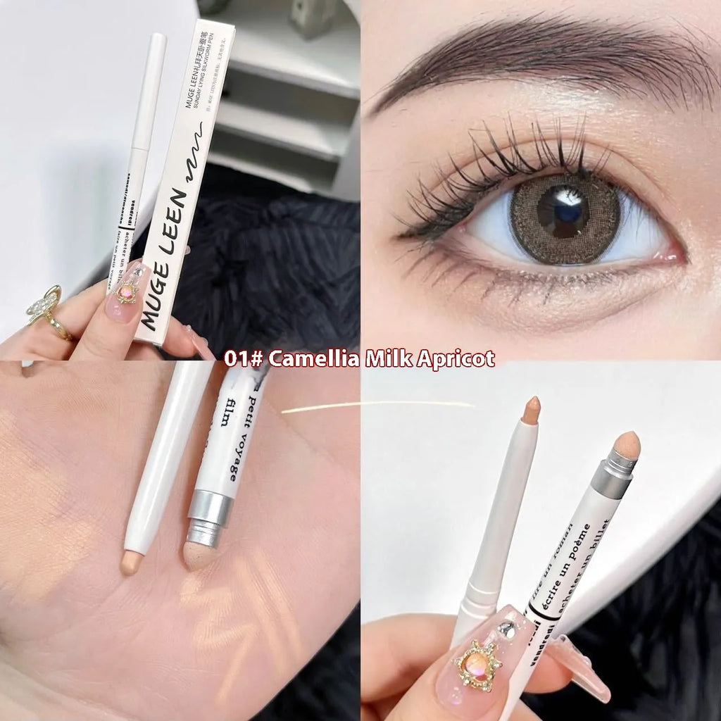 Waterproof 2-in-1 eye shadow pen in assorted colours for eyeliner and highlighter makeup application