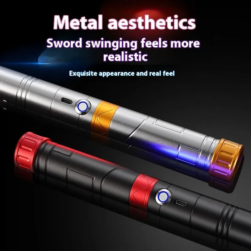 Star Wars metal alloy laser sword toy in black red and gray gold with 16-colour RGB and pixel-20 colour options