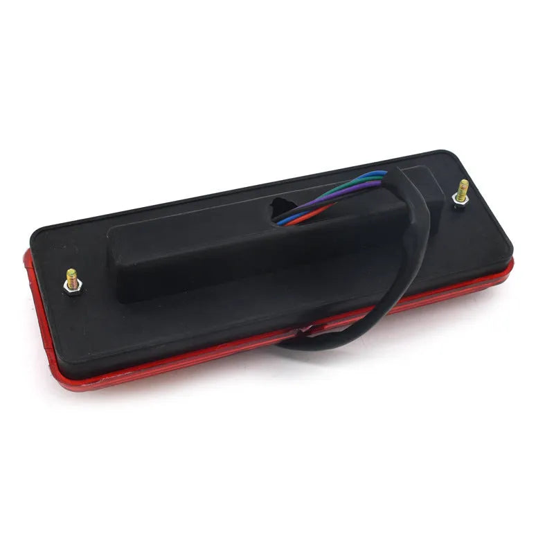 Black integrated shell taillight for electric tricycles, shows 200x70mm dimensions.