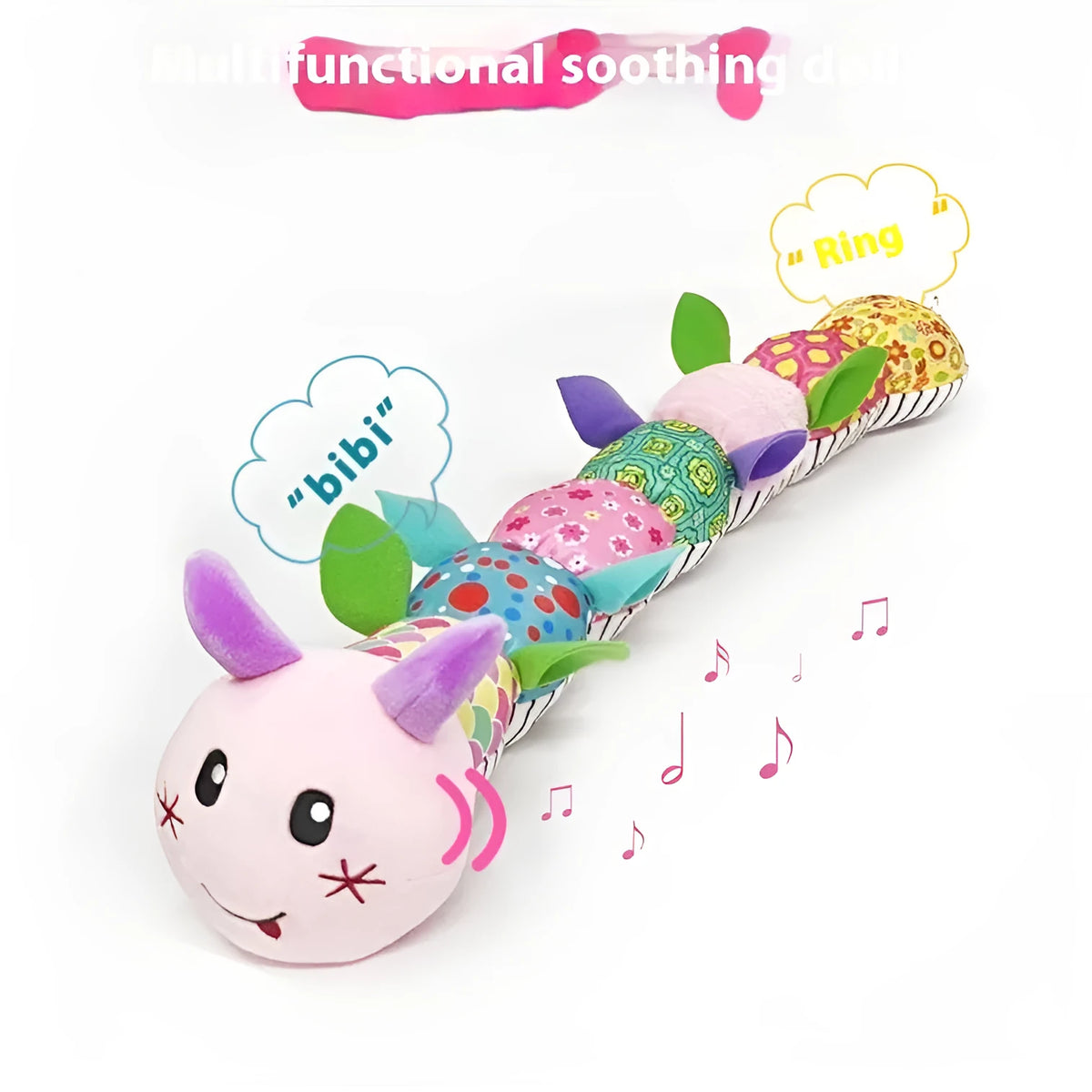 10cm plush rattle toy for infants 0-3 years in elephant, calf and DOL Caterpillar designs