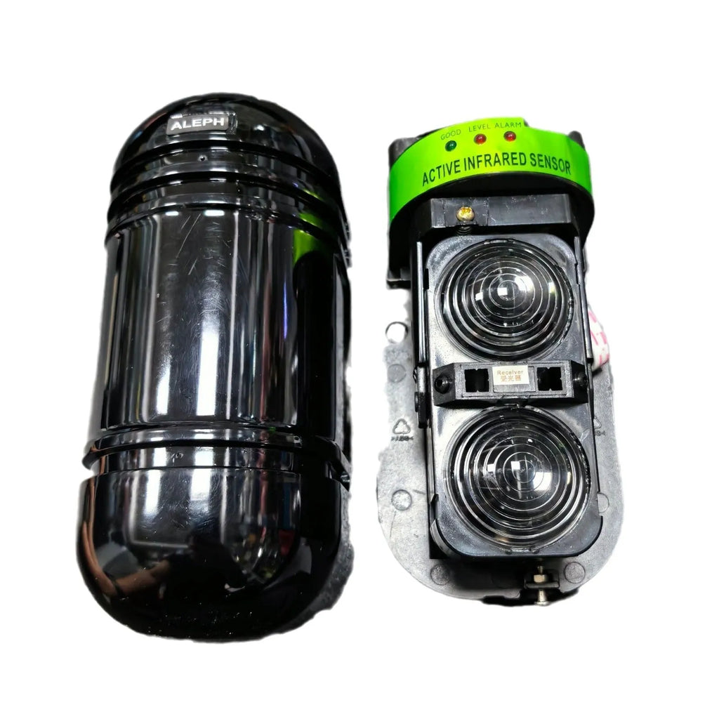 Black infrared anti-theft alarm detector with 150 metre range for warehouse and villa security