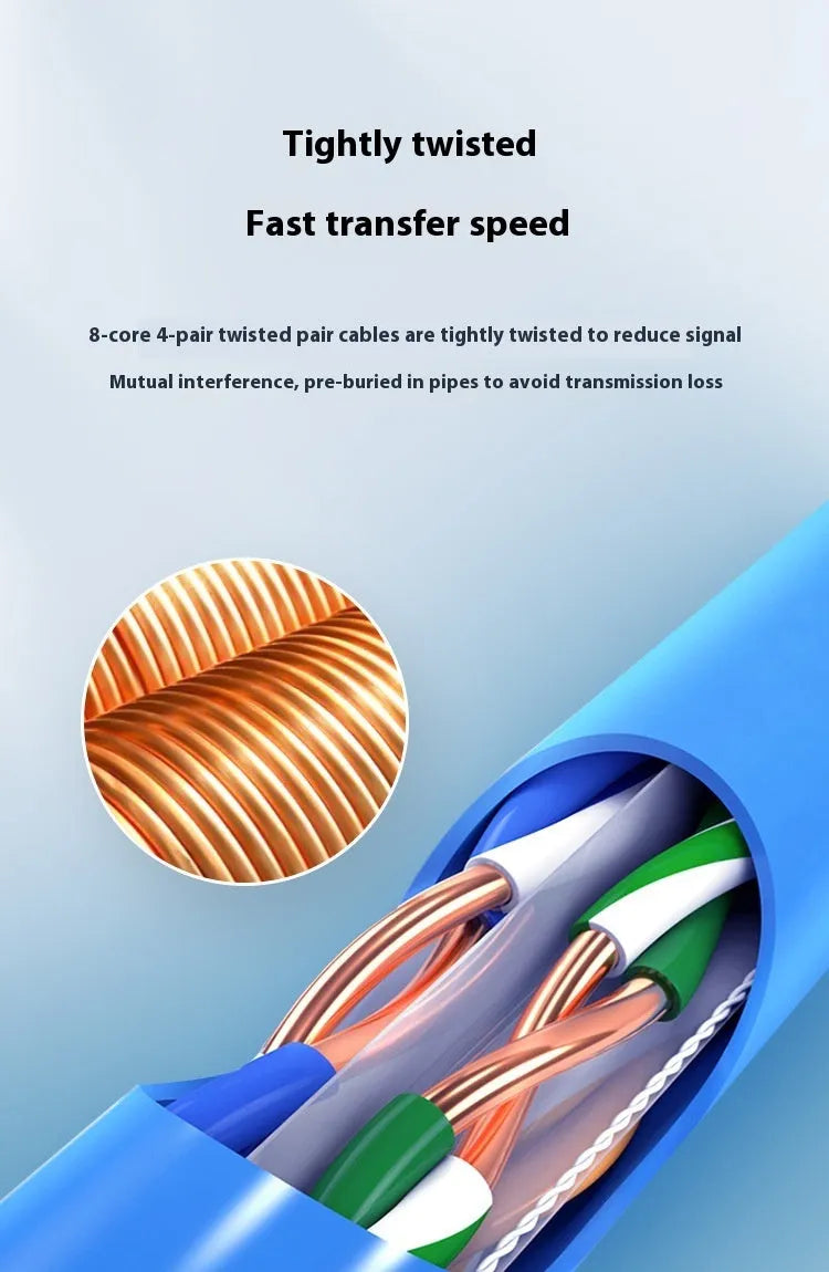 305-metre reel of blue Cat6 oxygen-free copper network cable with gigabit and 10-gigabit ethernet support