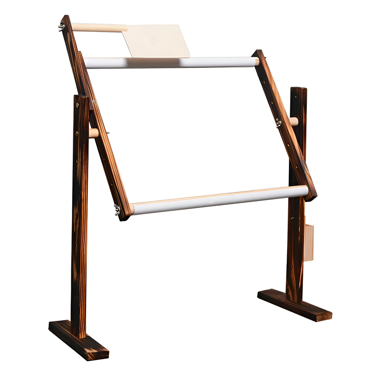Vertical solid wood desktop cross stitch frame with height adjustment mechanism