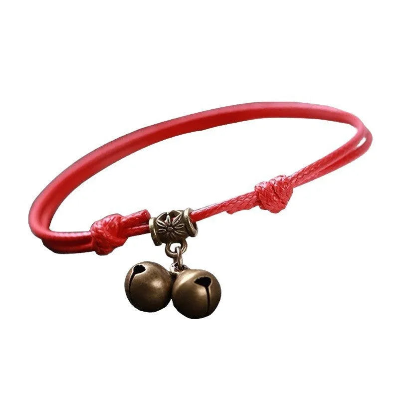 Nylon rope pet collar in black red or coffee with brass bell or buckle adjustable 8-17cm