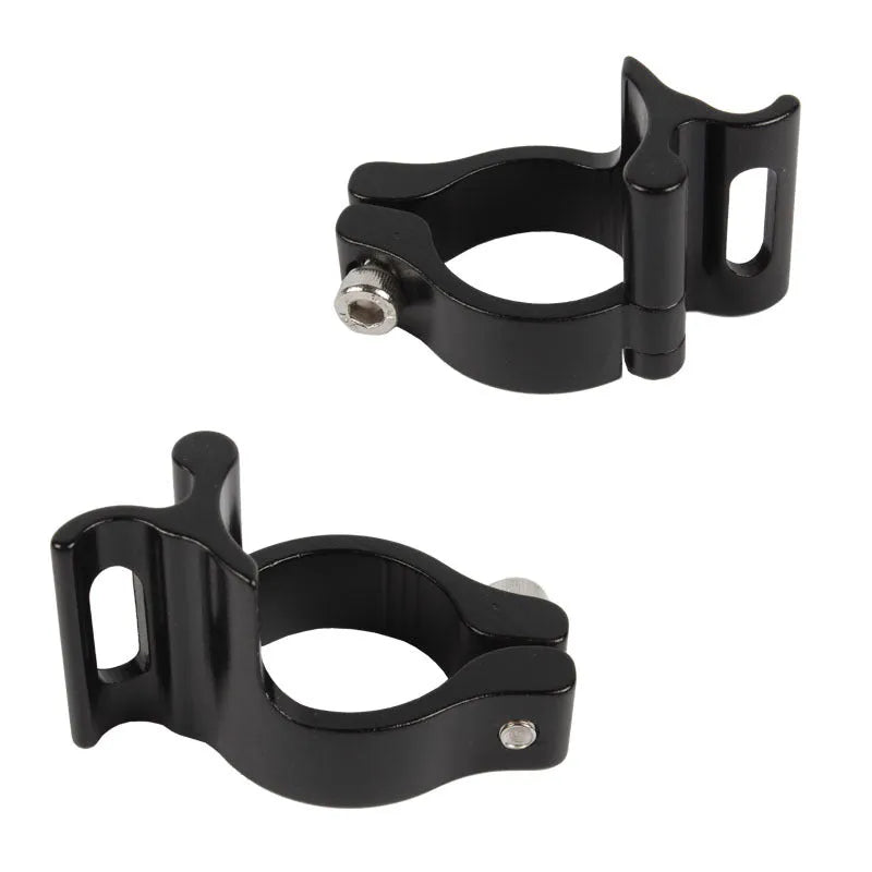 Black aluminium alloy vehicle clamp ring with 28.6mm diameter for securing cables and hoses.