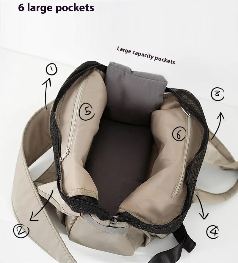 Apricot cloth pet handbag with dimensions 41 x 16 x 28 cm for summer outdoor use