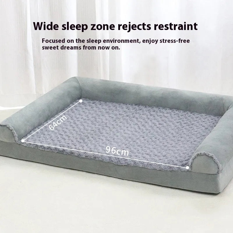 Dark grey cloth kennel for medium large dogs showing size dimensions