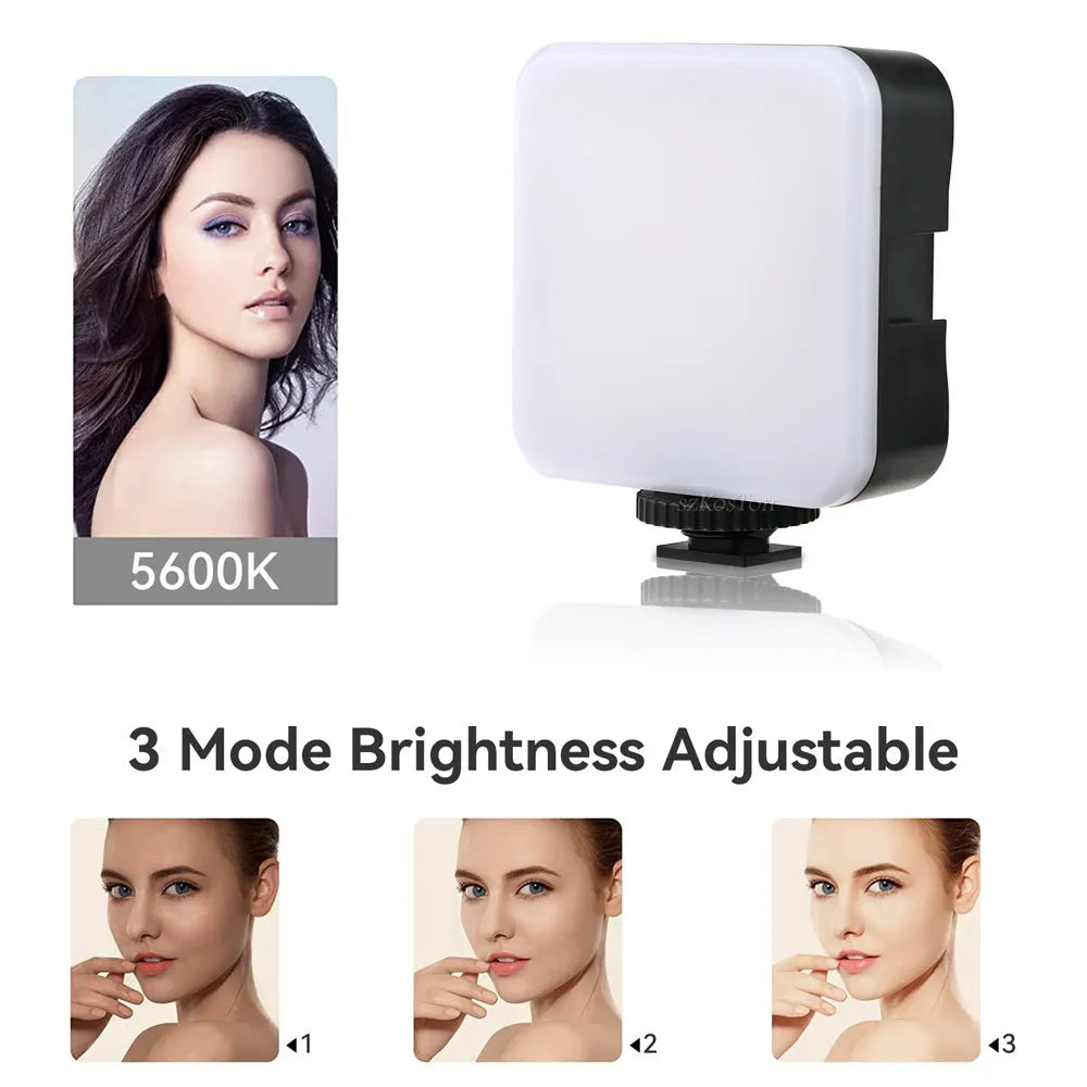 LED mini square outdoor pocket light tripod flash with universal camera compatibility