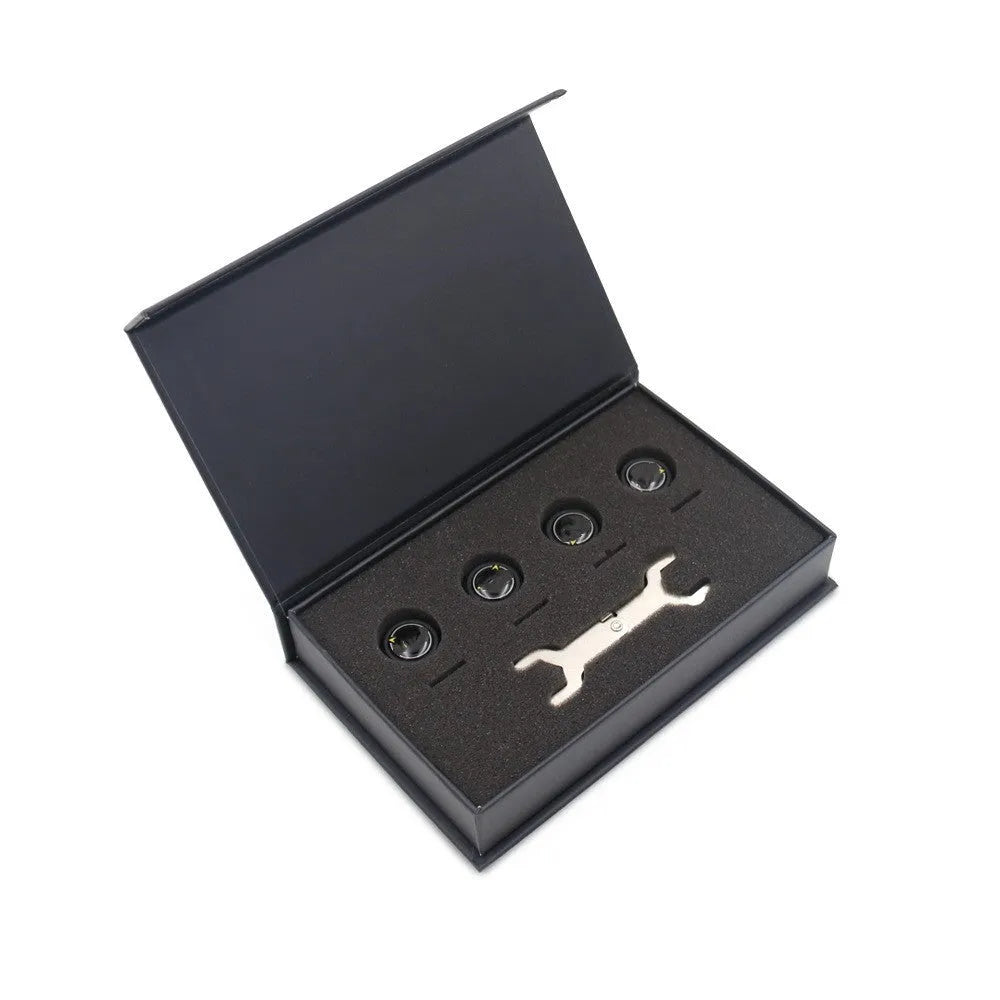 Bluetooth 5.0 automotive tyre pressure monitor sensors with wrench and anti-theft screws