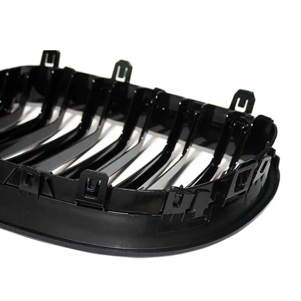 ABS carbon fibre style front grille for BMW 5-Series E60 E66 models, two-piece set