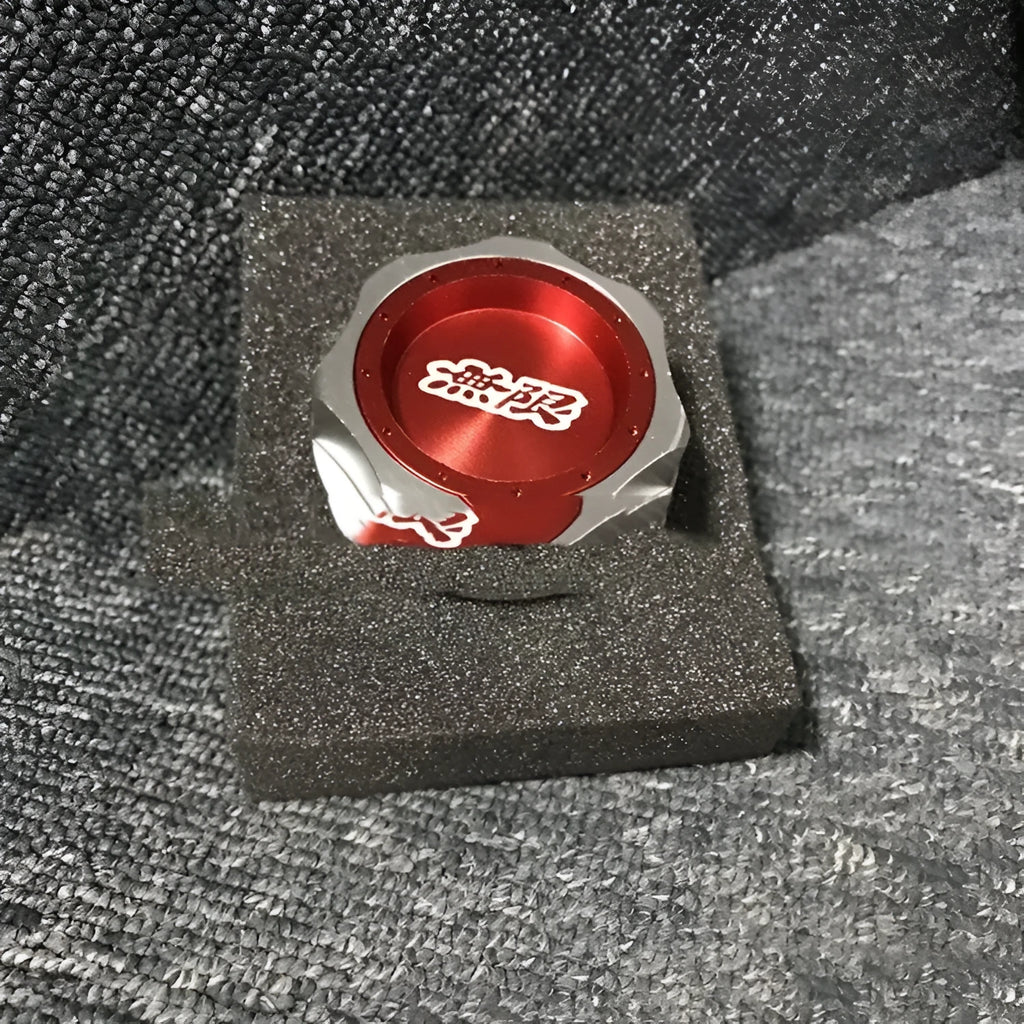 Aluminum alloy oil filter cap for Honda vehicles in multiple colour options