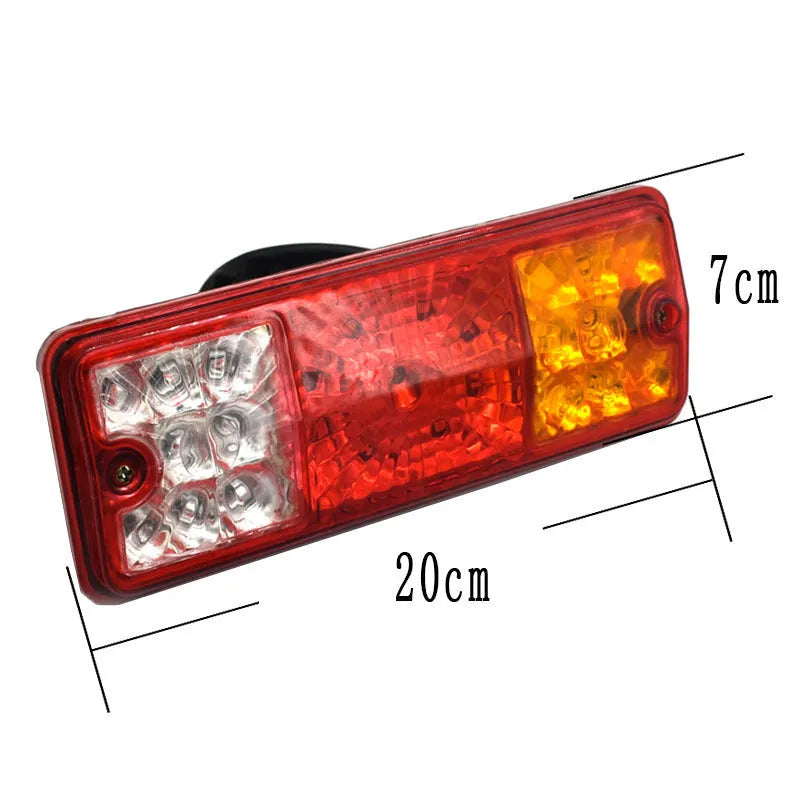 Black integrated shell taillight for electric tricycles, shows 200x70mm dimensions.