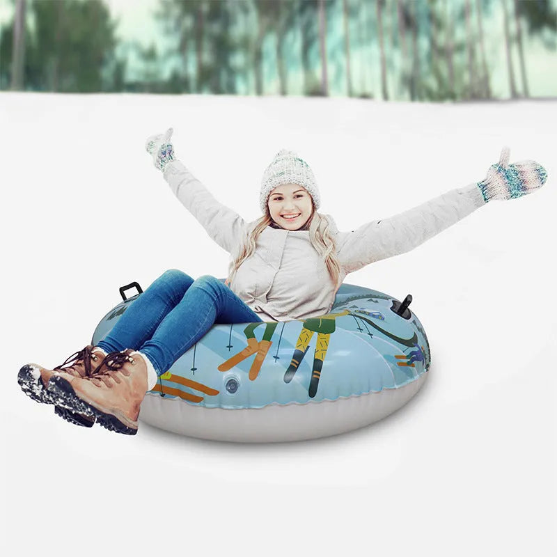PVC winter ski ring toy with creative printed pattern in three colour options