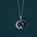 S925 sterling silver star moon necklace with cross chain, 51-80cm perimeter, yellow or white gold colour