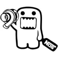 Creative cartoon automobile PVC vinyl sticker for car personalisation 15cm x 12cm black or white