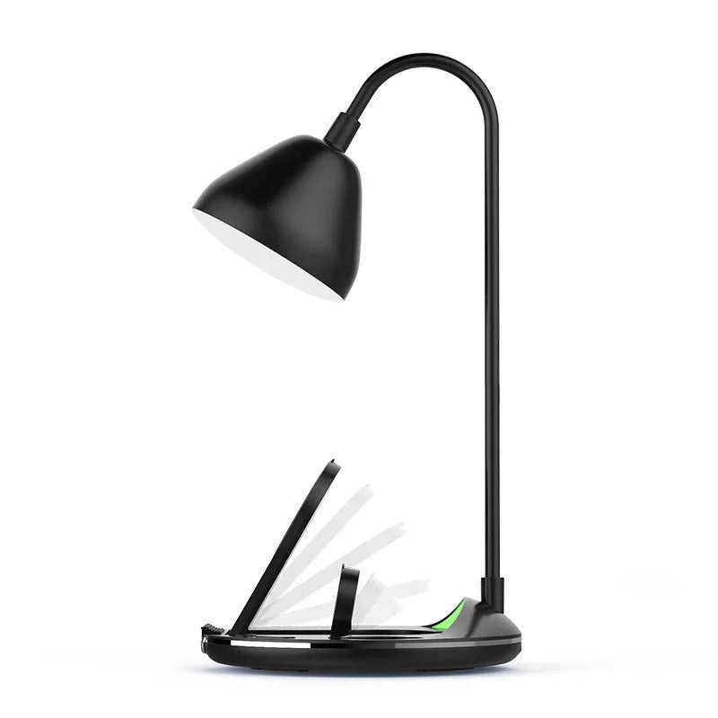 Magnetic folding wireless charger in black or white with phone stand functionality