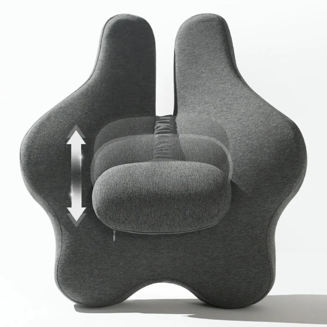 Memory foam car lumbar support cushion in black colour on car seat